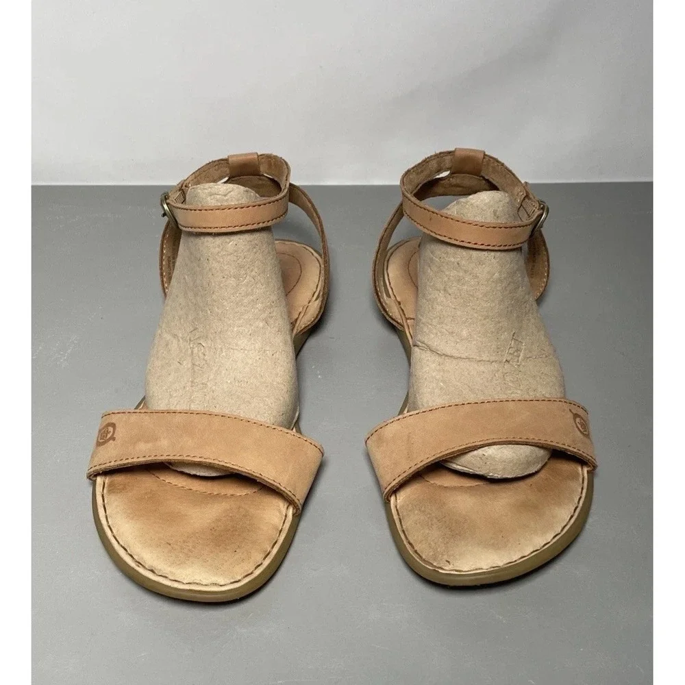 Born Alice Women's Leather Ankle Wrap Sandals Size 8